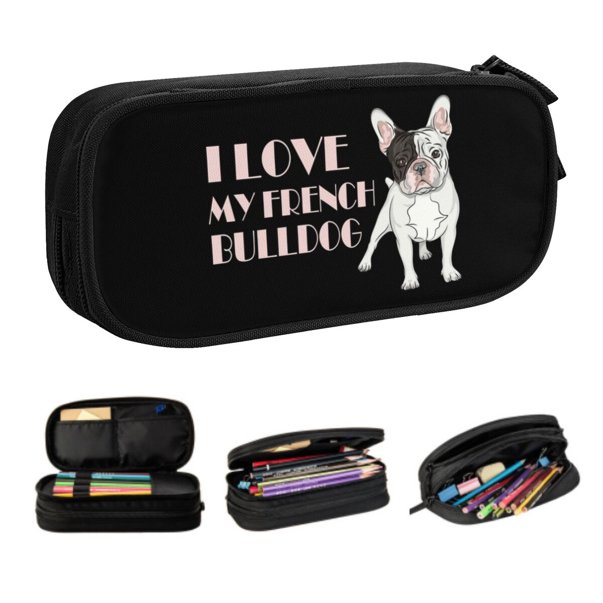 Pet X Supplies & Tack - Estuche de lápices personalizado con Bulldog