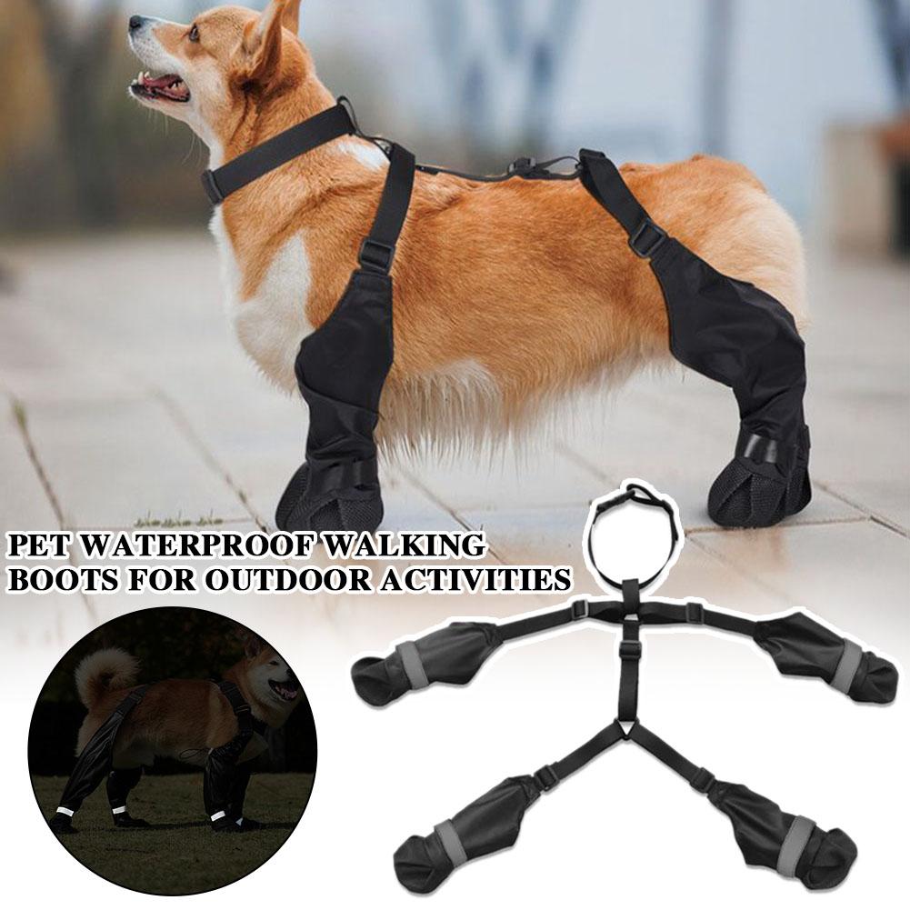 Dog Booties Paw Protector - Botas con tirantes para perros, zapatos