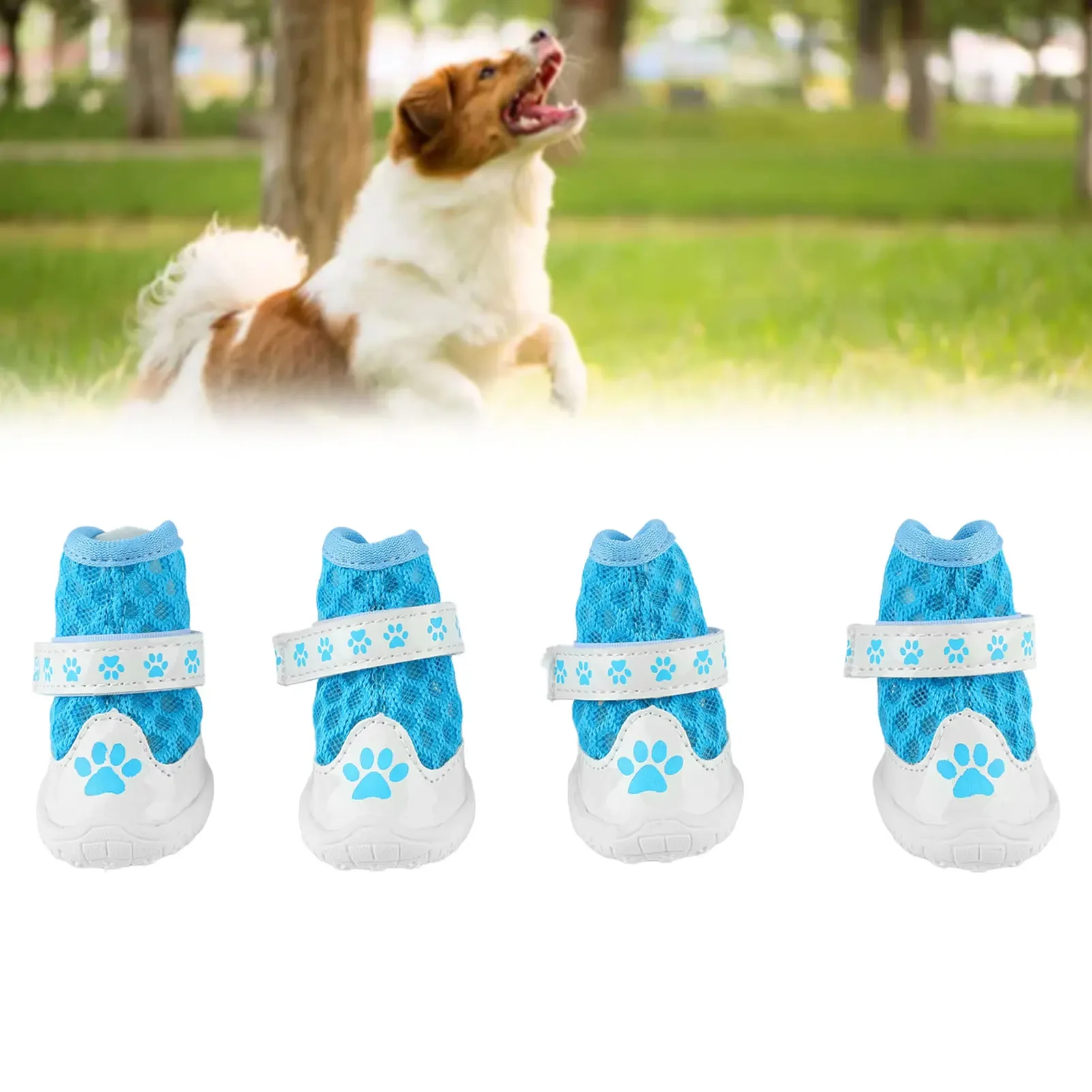 Dog Booties Paw Protector - Botines de malla transpirable para perro,