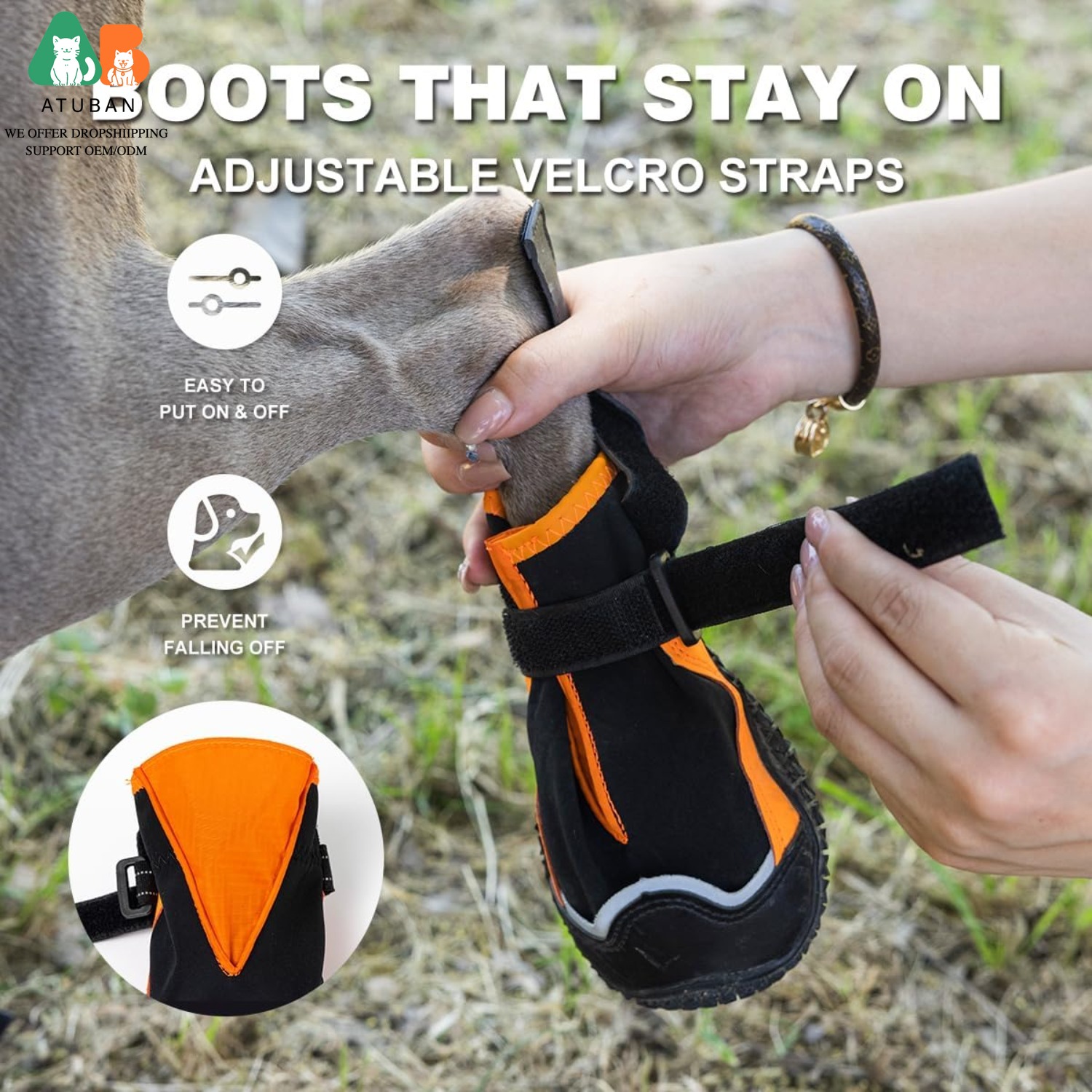 ATUBAN Zapatos para perros, bo - Dog Booties Paw Protector reseña y precio